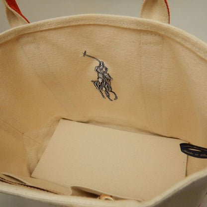 RALPH LAUREN ラルフローレン トートバッグＳ キャンバス ナチュラル オレンジ レディース /253857【中古】