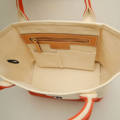 RALPH LAUREN ラルフローレン トートバッグＳ キャンバス ナチュラル オレンジ レディース /253857【中古】