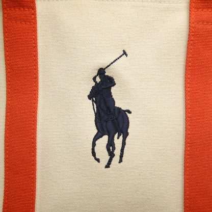RALPH LAUREN ラルフローレン トートバッグＳ キャンバス ナチュラル オレンジ レディース /253857【中古】