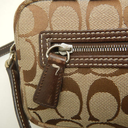 COACH コーチ シグネチャー 6073 ショルダーバッグ ポーチ キャンバス ブラウン レディース /253859【中古】
