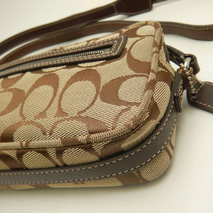 COACH コーチ シグネチャー 6073 ショルダーバッグ ポーチ キャンバス ブラウン レディース /253859【中古】