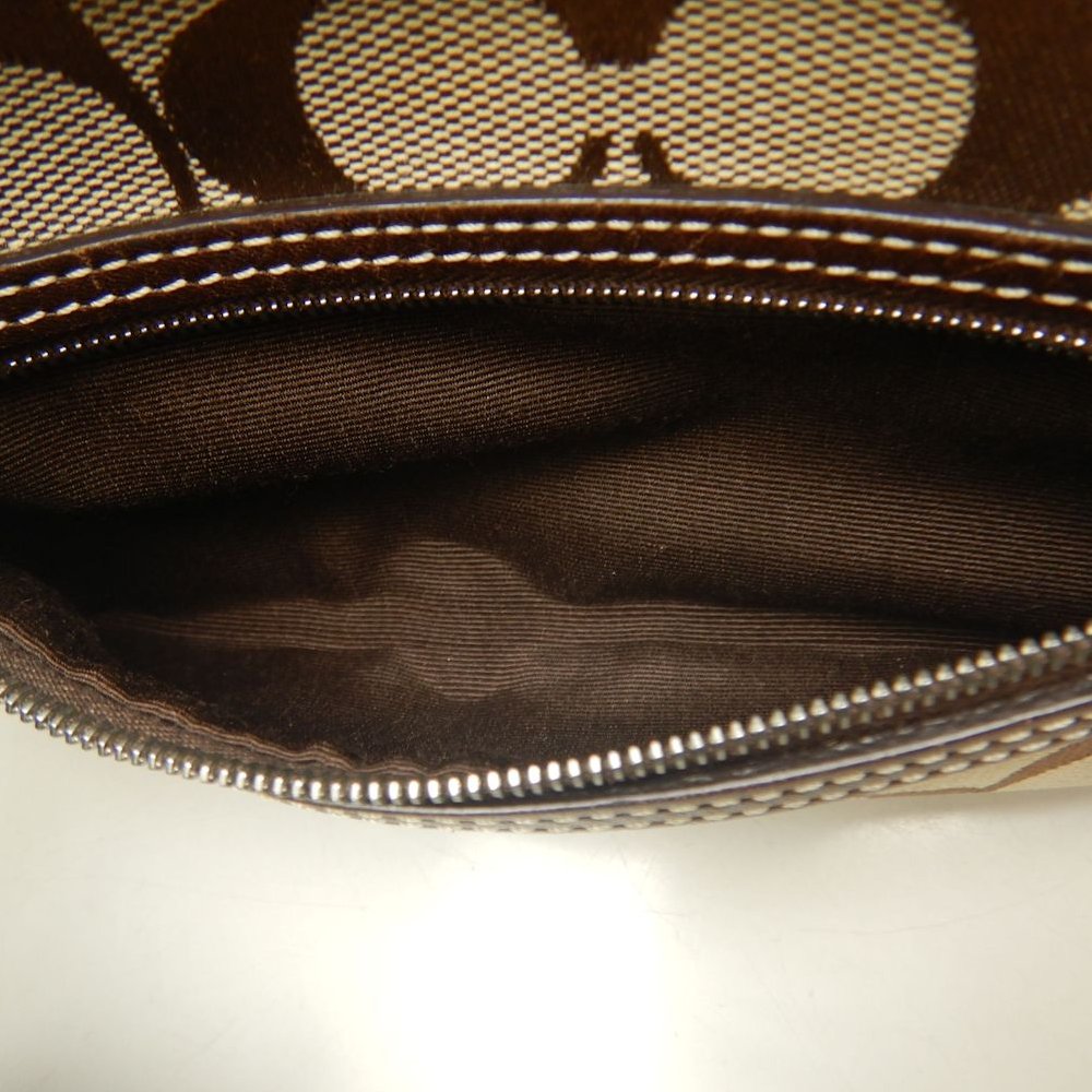 COACH コーチ シグネチャー 6073 ショルダーバッグ ポーチ キャンバス ブラウン レディース /253859【中古】