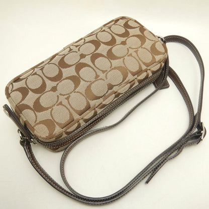 COACH コーチ シグネチャー 6073 ショルダーバッグ ポーチ キャンバス ブラウン レディース /253859【中古】