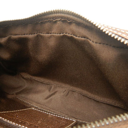 COACH コーチ シグネチャー 6073 ショルダーバッグ ポーチ キャンバス ブラウン レディース /253859【中古】