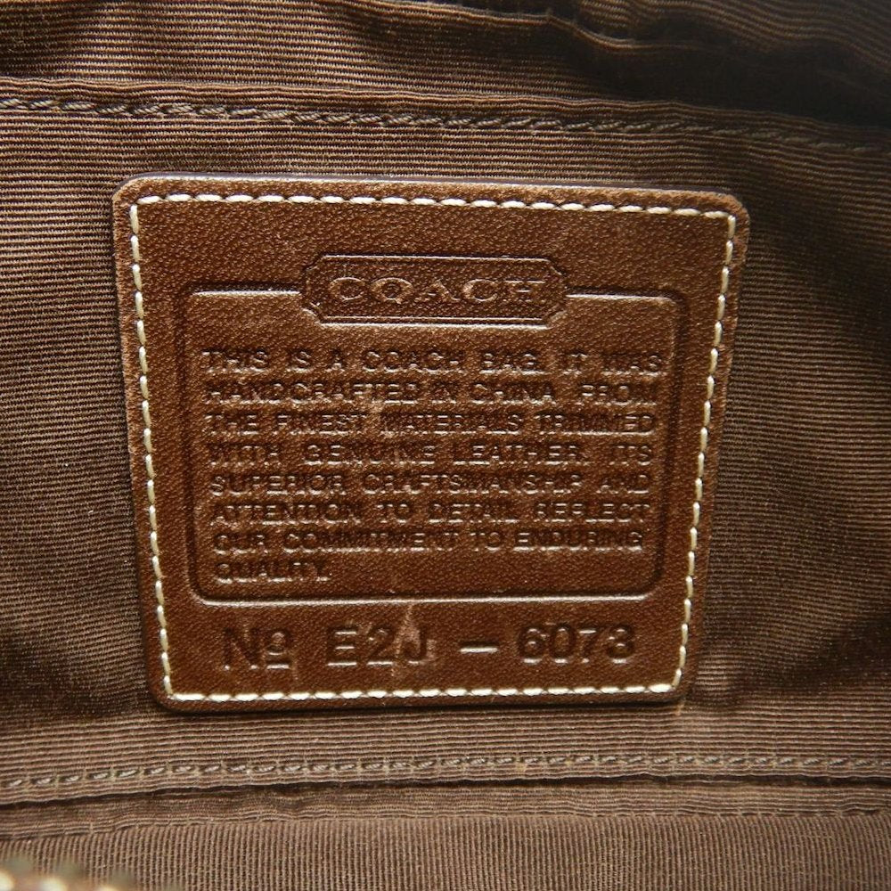 COACH コーチ シグネチャー 6073 ショルダーバッグ ポーチ キャンバス ブラウン レディース /253859【中古】