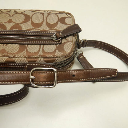 COACH コーチ シグネチャー 6073 ショルダーバッグ ポーチ キャンバス ブラウン レディース /253859【中古】