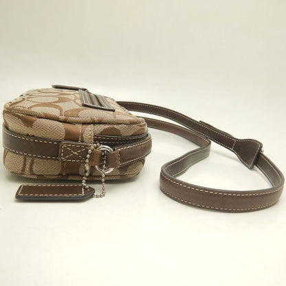 COACH コーチ シグネチャー 6073 ショルダーバッグ ポーチ キャンバス ブラウン レディース /253859【中古】