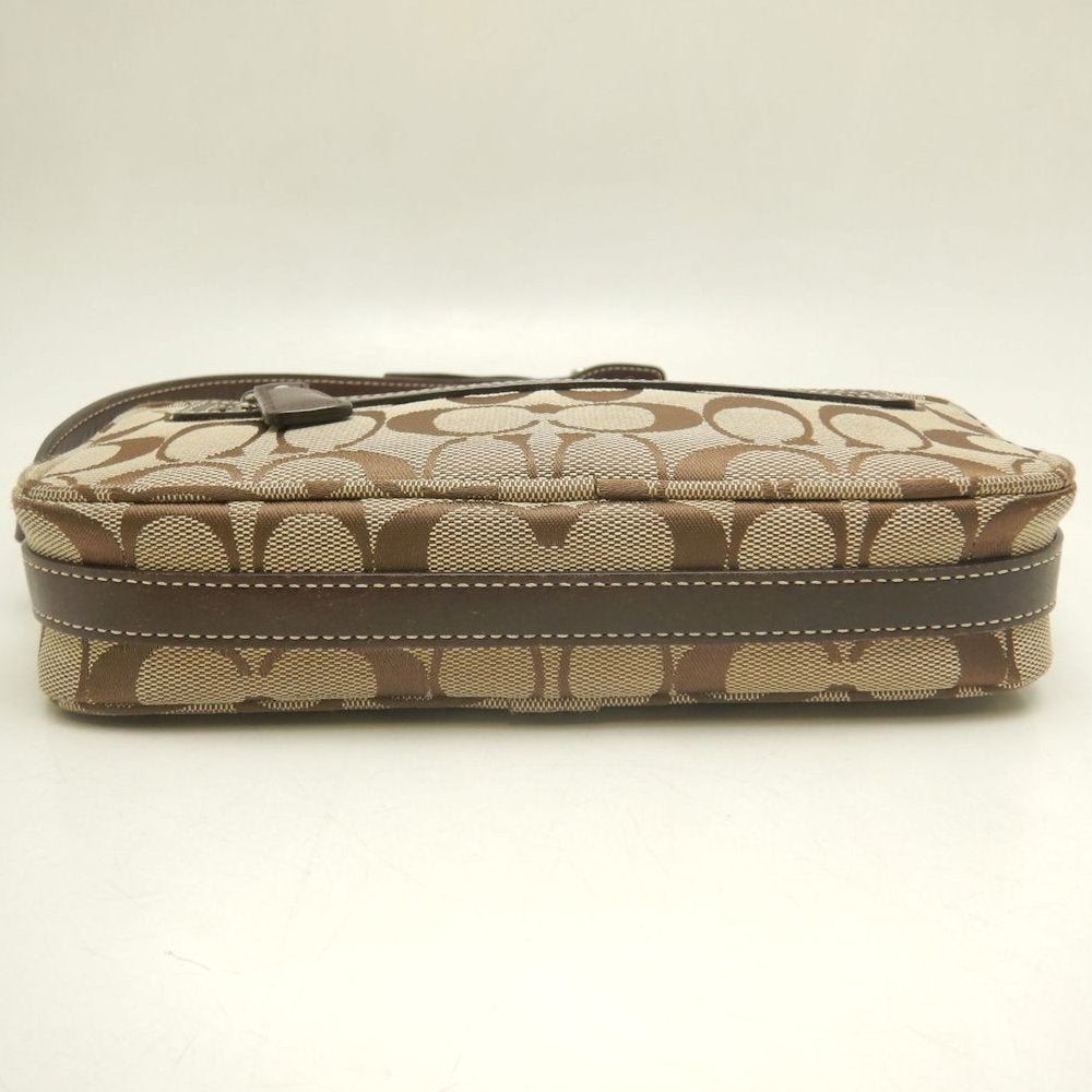 COACH コーチ シグネチャー 6073 ショルダーバッグ ポーチ キャンバス ブラウン レディース /253859【中古】