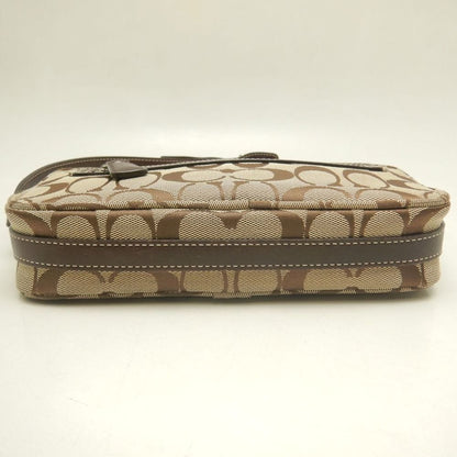 COACH コーチ シグネチャー 6073 ショルダーバッグ ポーチ キャンバス ブラウン レディース /253859【中古】