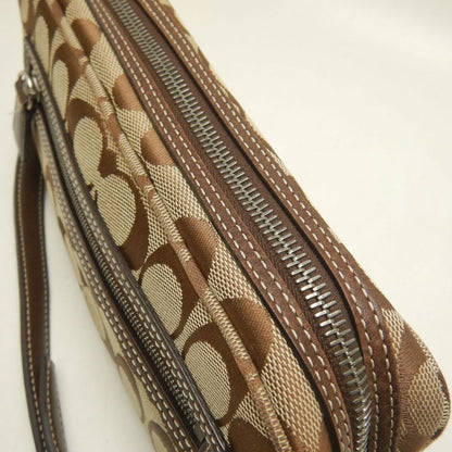 COACH コーチ シグネチャー 6073 ショルダーバッグ ポーチ キャンバス ブラウン レディース /253859【中古】
