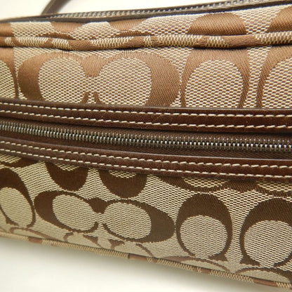 COACH コーチ シグネチャー 6073 ショルダーバッグ ポーチ キャンバス ブラウン レディース /253859【中古】