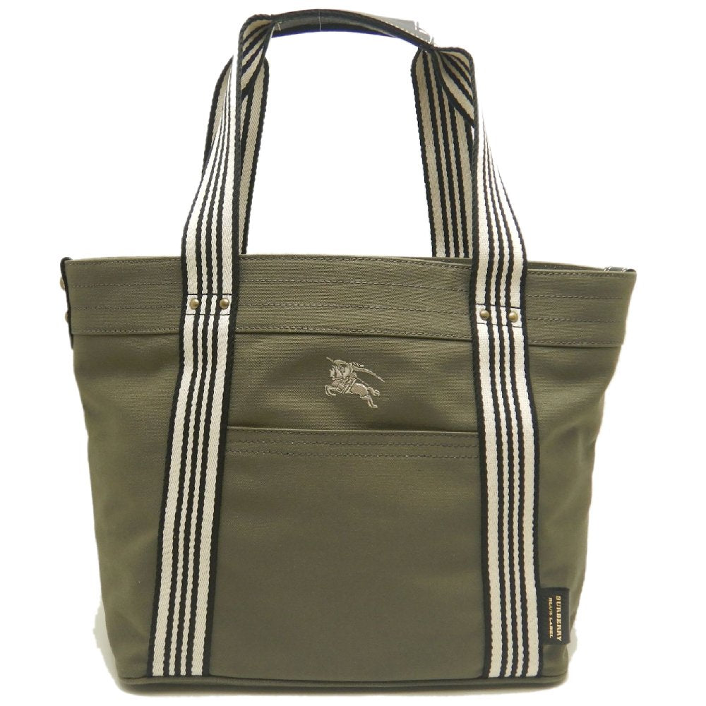 BURBERRY BLUE LABEL バーバリー ブルーレーベル 01110-14 トートバッグ キャンバス カーキ レディース /253860【中古】