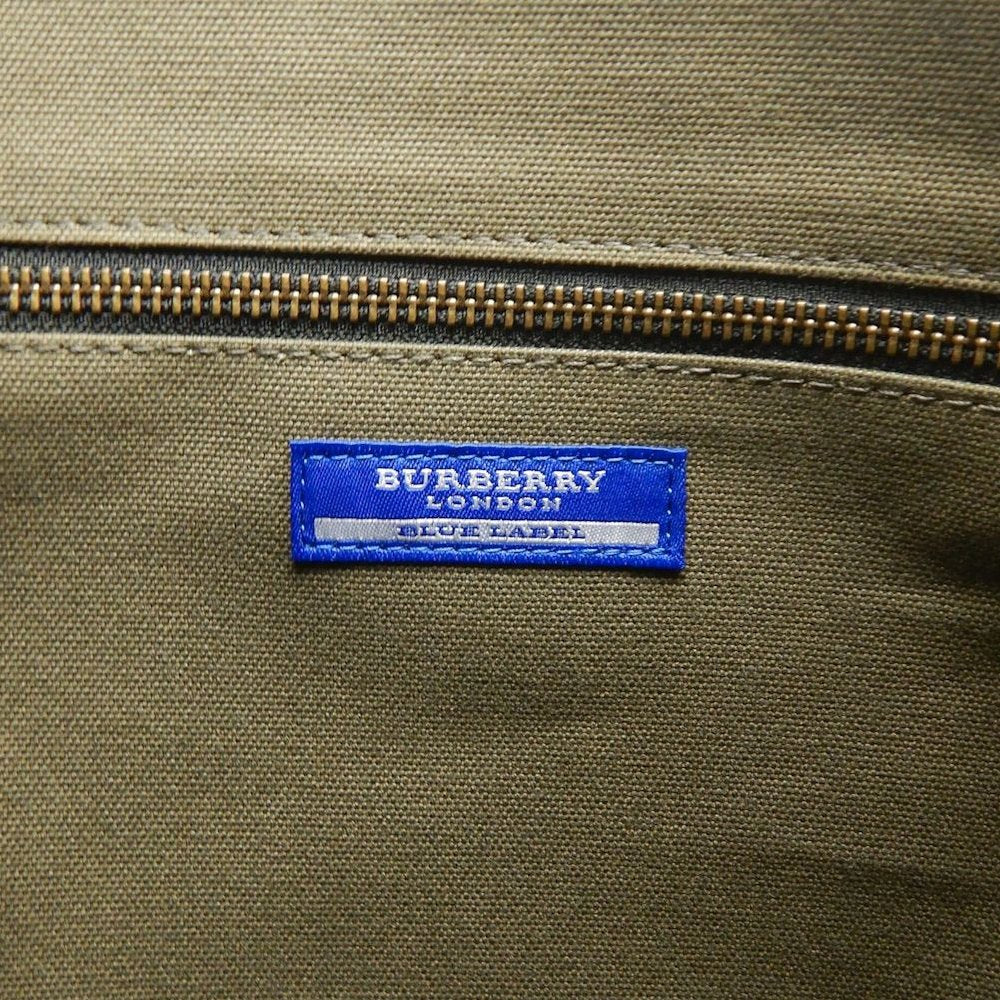 BURBERRY BLUE LABEL バーバリー ブルーレーベル 01110-14 トートバッグ キャンバス カーキ レディース /253860【中古】