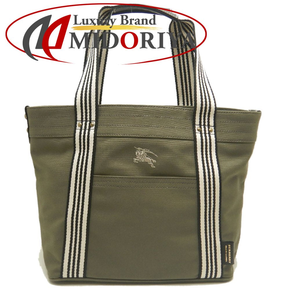 BURBERRY BLUE LABEL バーバリー ブルーレーベル 01110-14 トートバッグ キャンバス カーキ レディース /253860【中古】