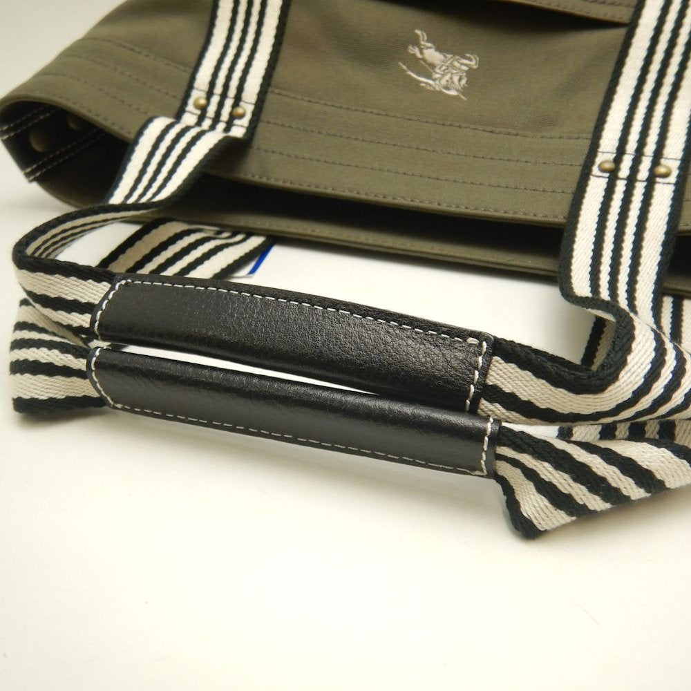 BURBERRY BLUE LABEL バーバリー ブルーレーベル 01110-14 トートバッグ キャンバス カーキ レディース /253860【中古】