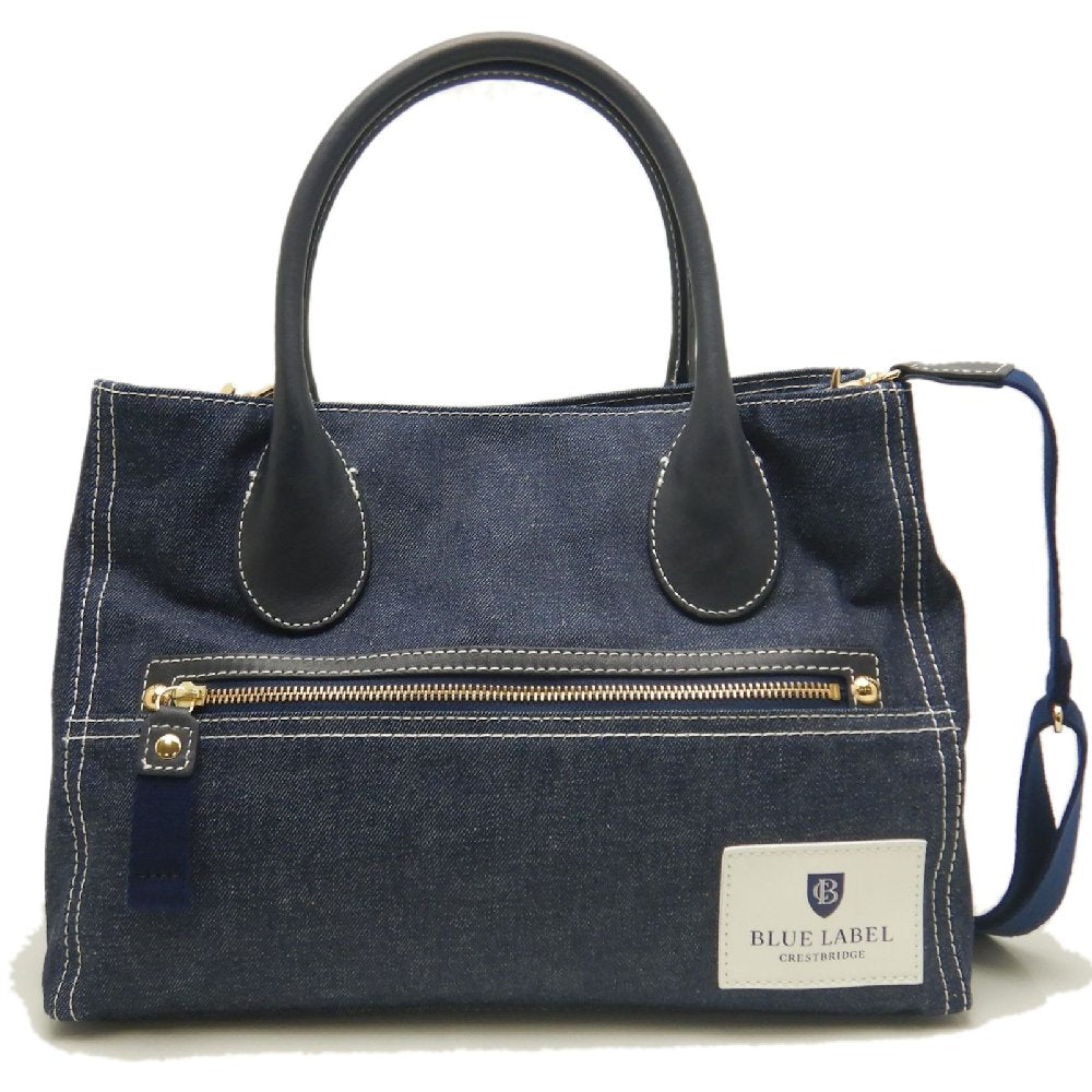 BLUE LABEL CRESTBRIDGE クレストブリッジ 01570-02 トートバッグ コットンデニム インディゴ レディース /253864【中古】