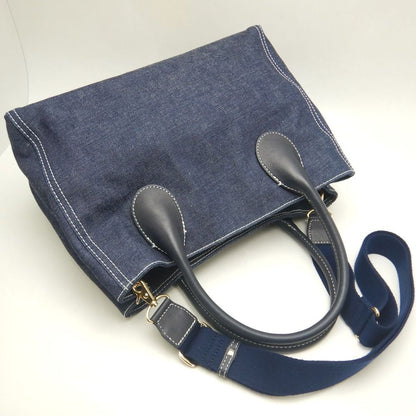 BLUE LABEL CRESTBRIDGE クレストブリッジ 01570-02 トートバッグ コットンデニム インディゴ レディース /253864【中古】