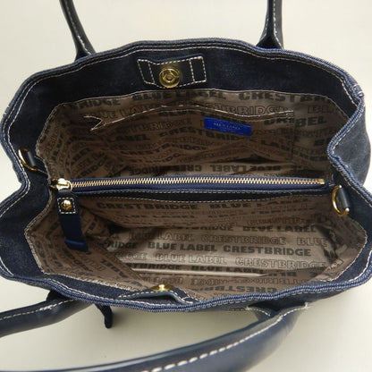 BLUE LABEL CRESTBRIDGE クレストブリッジ 01570-02 トートバッグ コットンデニム インディゴ レディース /253864【中古】