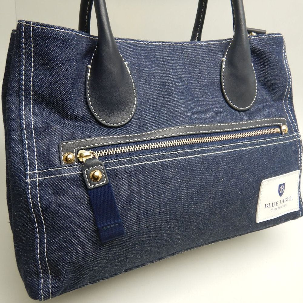 BLUE LABEL CRESTBRIDGE クレストブリッジ 01570-02 トートバッグ コットンデニム インディゴ レディース /253864【中古】