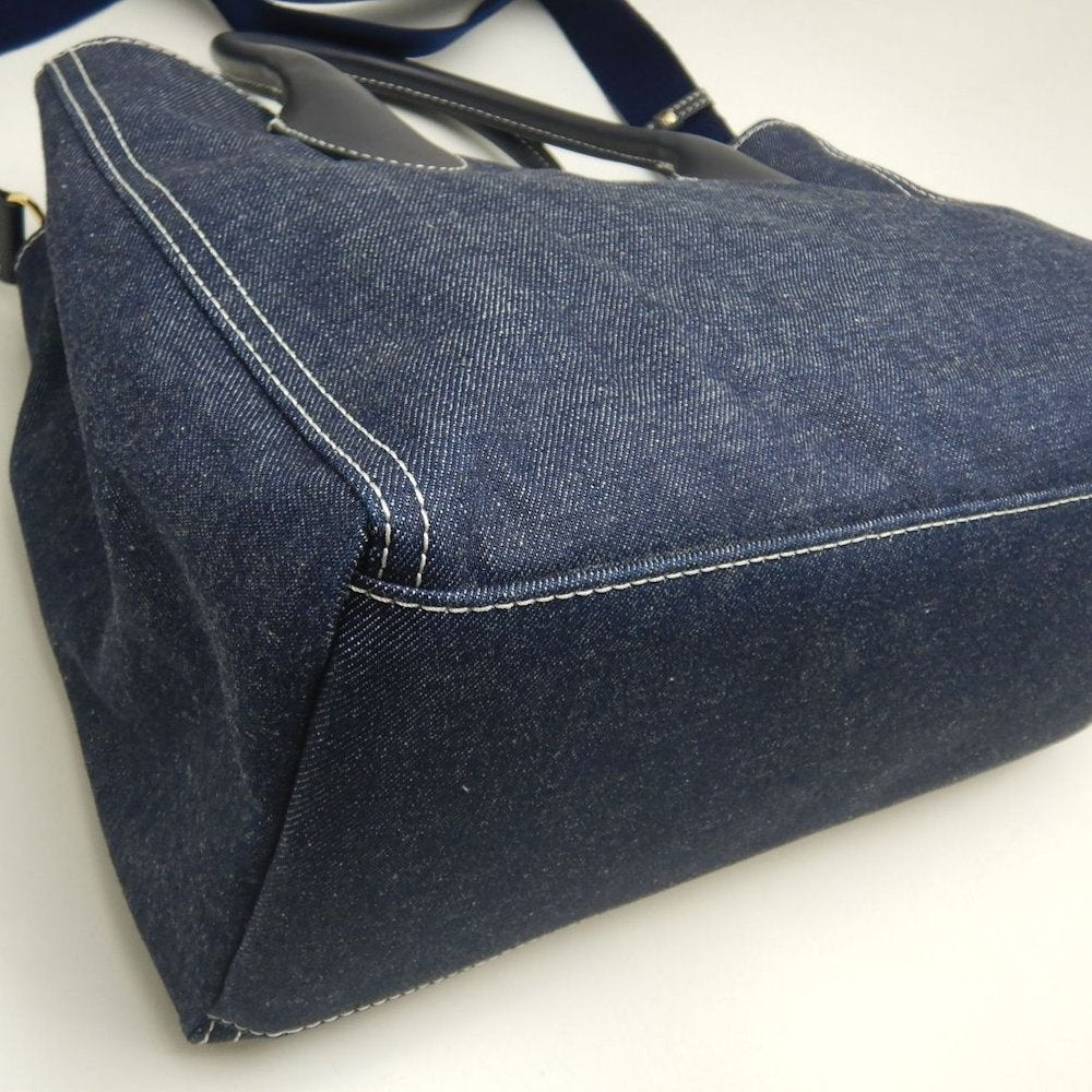 BLUE LABEL CRESTBRIDGE クレストブリッジ 01570-02 トートバッグ コットンデニム インディゴ レディース /253864【中古】