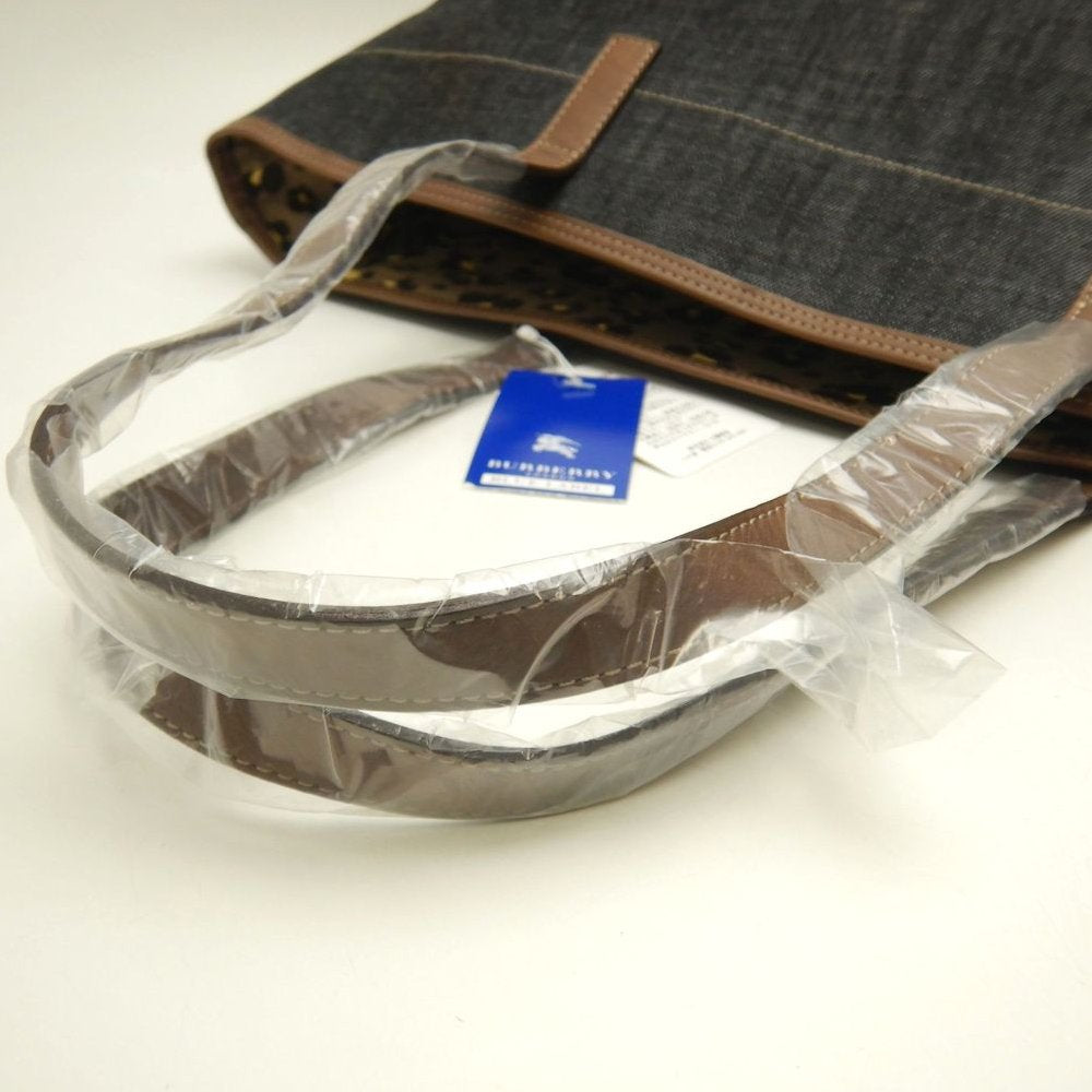 BURBERRY BLUE LABEL バーバリー ブルーレーベル 92611808554 トートバッグ コットンキャンバス インディゴ レディース /253865【中古】