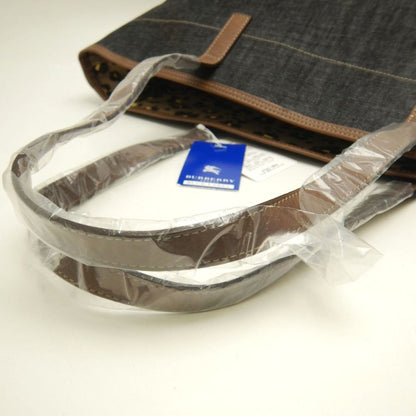 BURBERRY BLUE LABEL バーバリー ブルーレーベル 92611808554 トートバッグ コットンキャンバス インディゴ レディース /253865【中古】