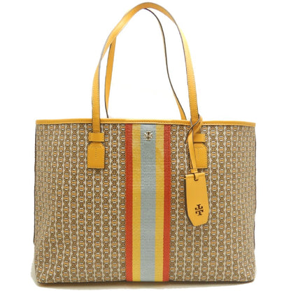 Tory Burch トリーバーチ ジェミニリンク トートバッグ コーティングキャンバス イエロー レディース /253871【中古】