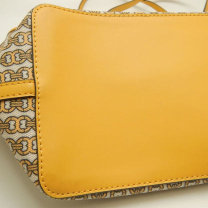 Tory Burch トリーバーチ ジェミニリンク トートバッグ コーティングキャンバス イエロー レディース /253871【中古】