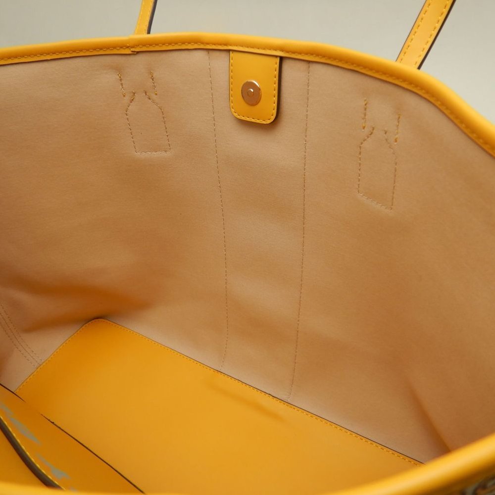 Tory Burch トリーバーチ ジェミニリンク トートバッグ コーティングキャンバス イエロー レディース /253871【中古】