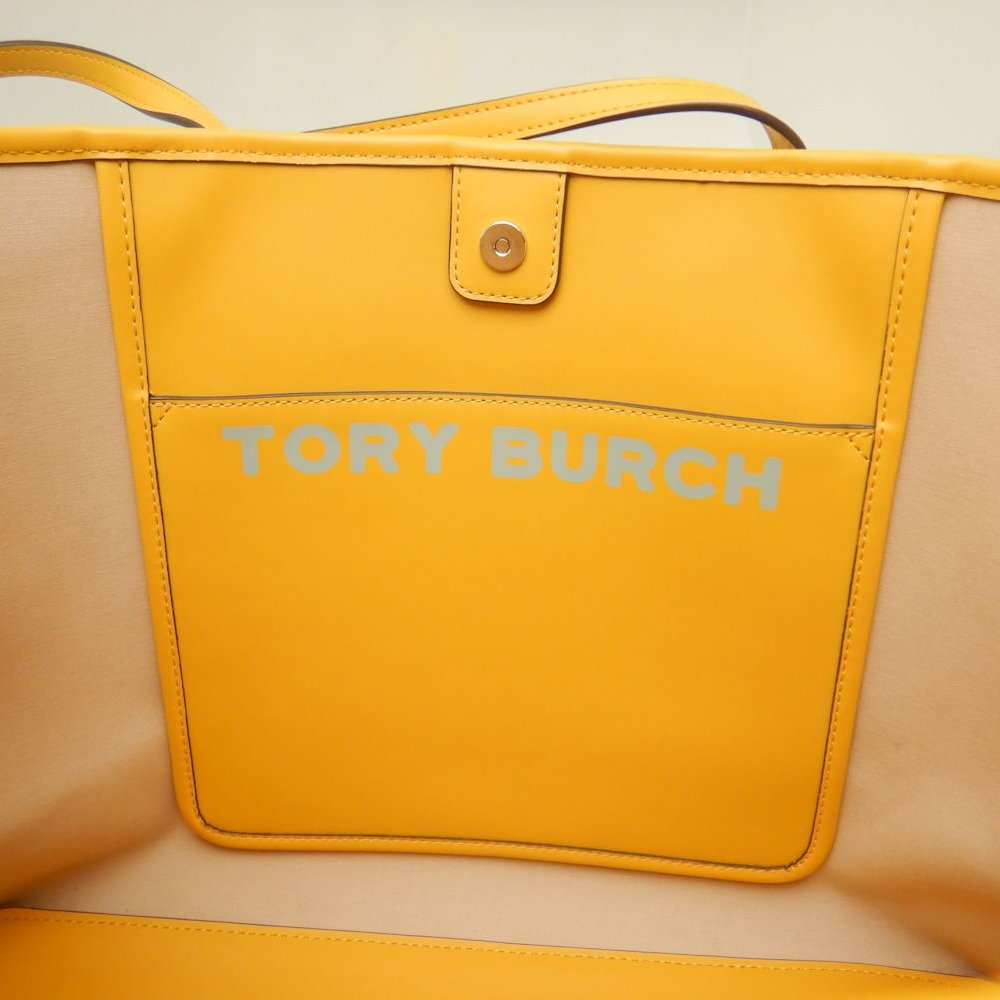 Tory Burch トリーバーチ ジェミニリンク トートバッグ コーティングキャンバス イエロー レディース /253871【中古】