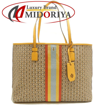 Tory Burch トリーバーチ ジェミニリンク トートバッグ コーティングキャンバス イエロー レディース /253871【中古】