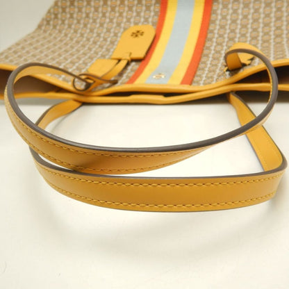 Tory Burch トリーバーチ ジェミニリンク トートバッグ コーティングキャンバス イエロー レディース /253871【中古】
