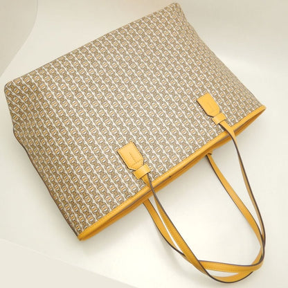 Tory Burch トリーバーチ ジェミニリンク トートバッグ コーティングキャンバス イエロー レディース /253871【中古】