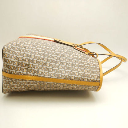 Tory Burch トリーバーチ ジェミニリンク トートバッグ コーティングキャンバス イエロー レディース /253871【中古】