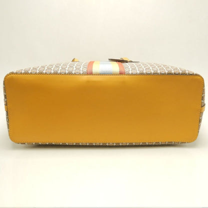 Tory Burch トリーバーチ ジェミニリンク トートバッグ コーティングキャンバス イエロー レディース /253871【中古】