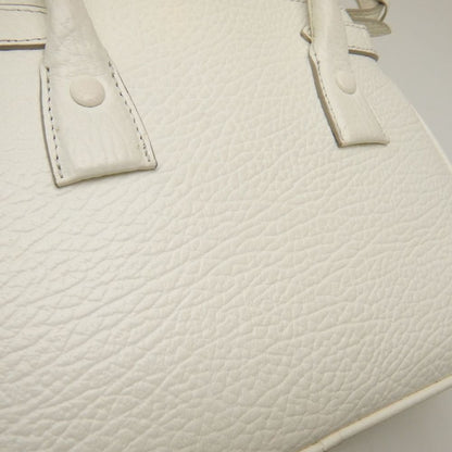Maison Margiela メゾンマルジェラ 5AC ドローストリングバッグ SB3WD0005 ハンドバッグ レザーxキャンバス ホワイト レディース /253872【中古】