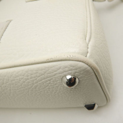 Maison Margiela メゾンマルジェラ 5AC ドローストリングバッグ SB3WD0005 ハンドバッグ レザーxキャンバス ホワイト レディース /253872【中古】