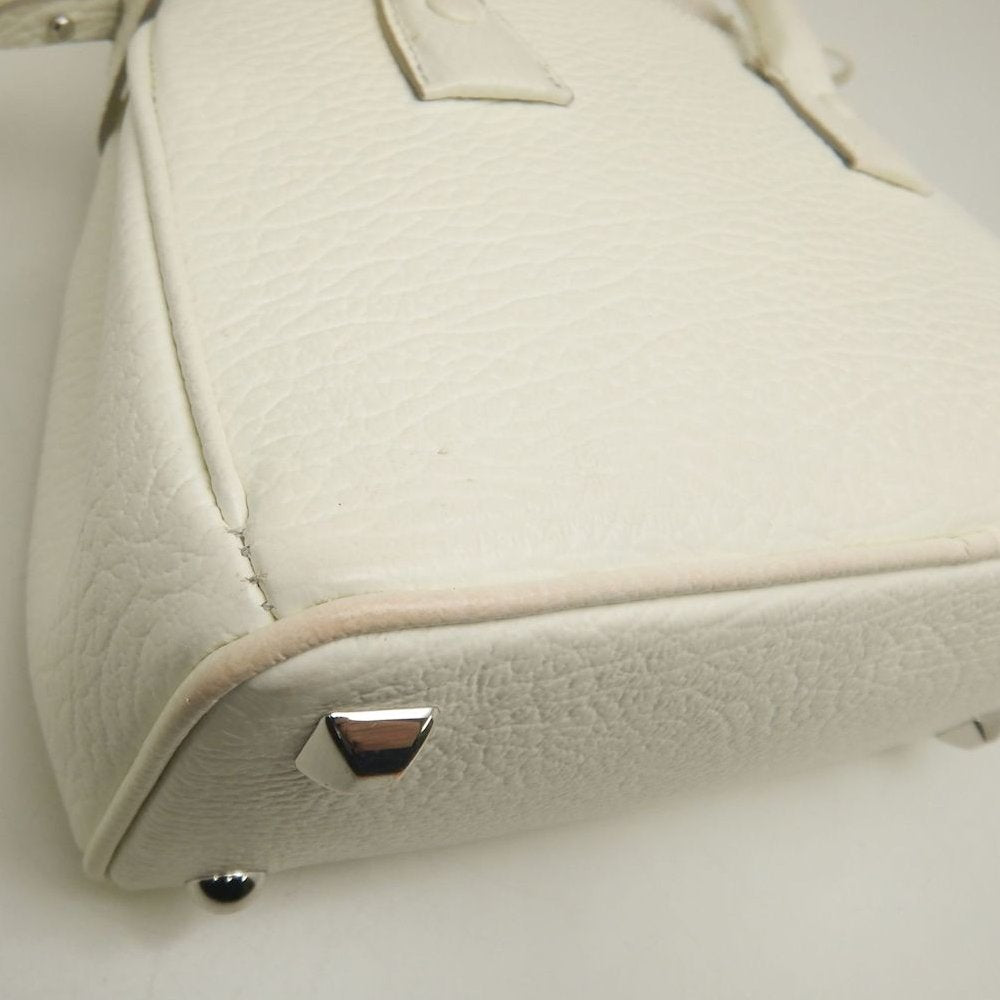 Maison Margiela メゾンマルジェラ 5AC ドローストリングバッグ SB3WD0005 ハンドバッグ レザーxキャンバス ホワイト レディース /253872【中古】