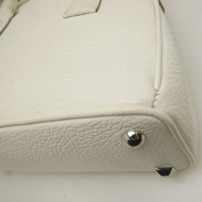 Maison Margiela メゾンマルジェラ 5AC ドローストリングバッグ SB3WD0005 ハンドバッグ レザーxキャンバス ホワイト レディース /253872【中古】