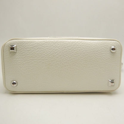 Maison Margiela メゾンマルジェラ 5AC ドローストリングバッグ SB3WD0005 ハンドバッグ レザーxキャンバス ホワイト レディース /253872【中古】