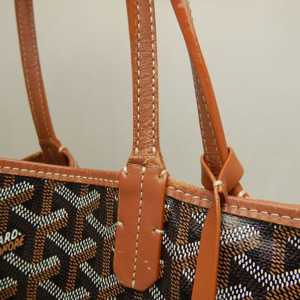 GOYARD ゴヤール サンルイPM STLOUIPMLTY01CL03P トートバッグ ゴヤールディンキャンバス ブラック タン レディース /253873【中古】
