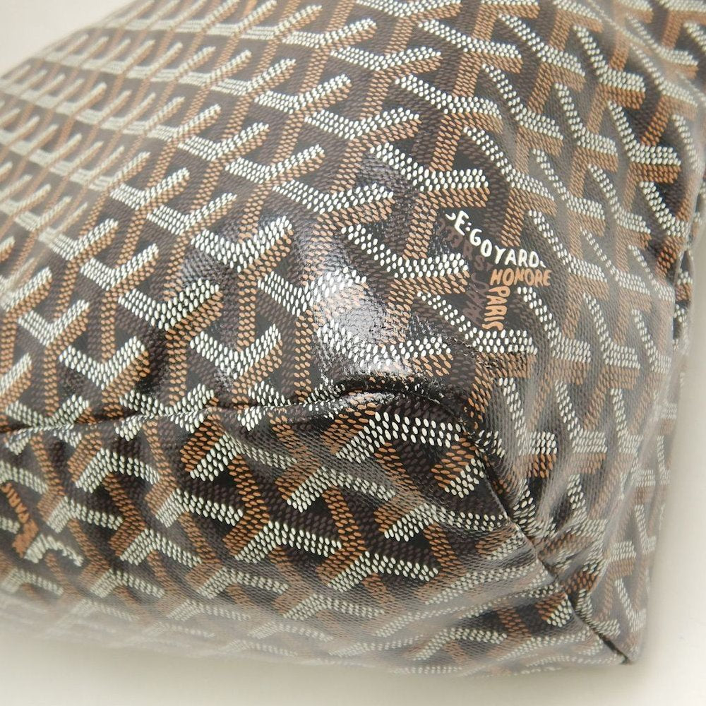 GOYARD ゴヤール サンルイPM STLOUIPMLTY01CL03P トートバッグ ゴヤールディンキャンバス ブラック タン レディース /253873【中古】