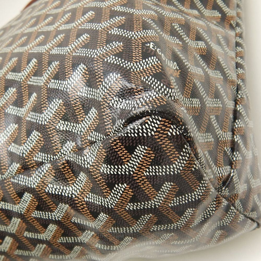 GOYARD ゴヤール サンルイPM STLOUIPMLTY01CL03P トートバッグ ゴヤールディンキャンバス ブラック タン レディース /253873【中古】