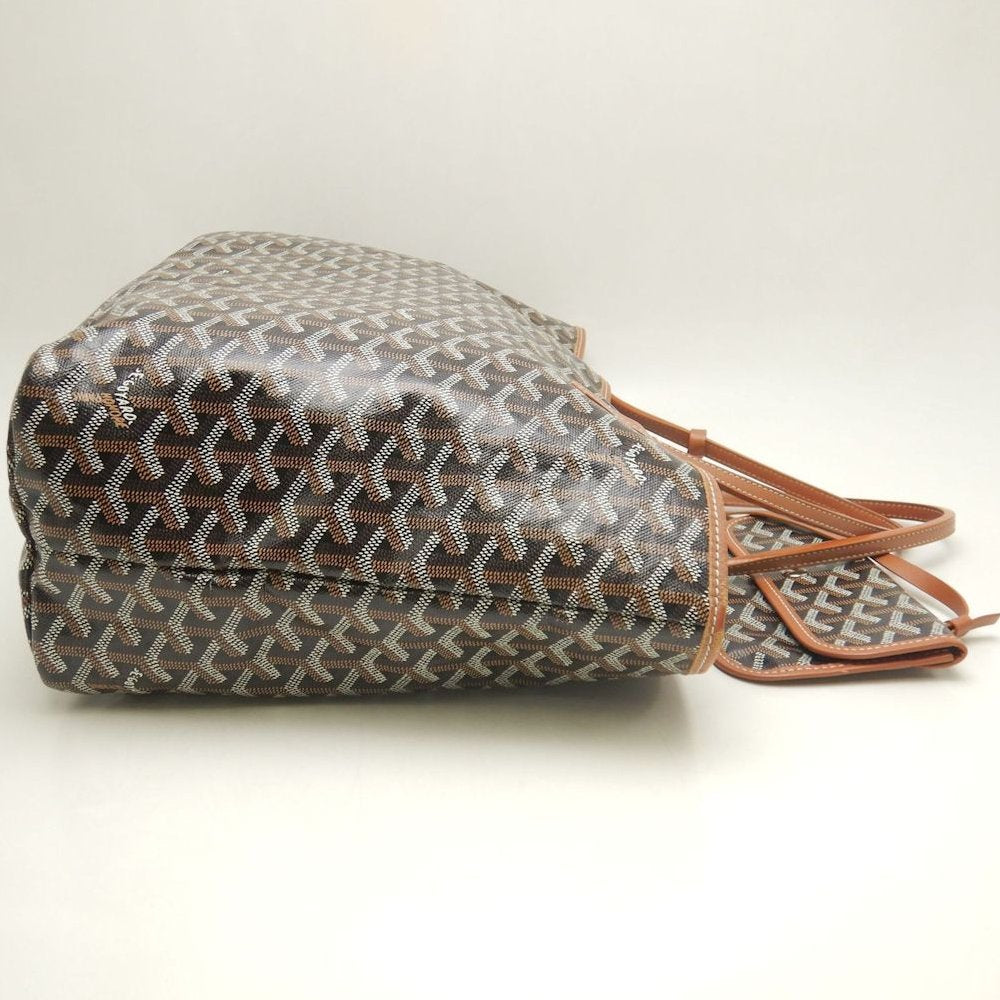 GOYARD ゴヤール サンルイPM STLOUIPMLTY01CL03P トートバッグ ゴヤールディンキャンバス ブラック タン レディース /253873【中古】