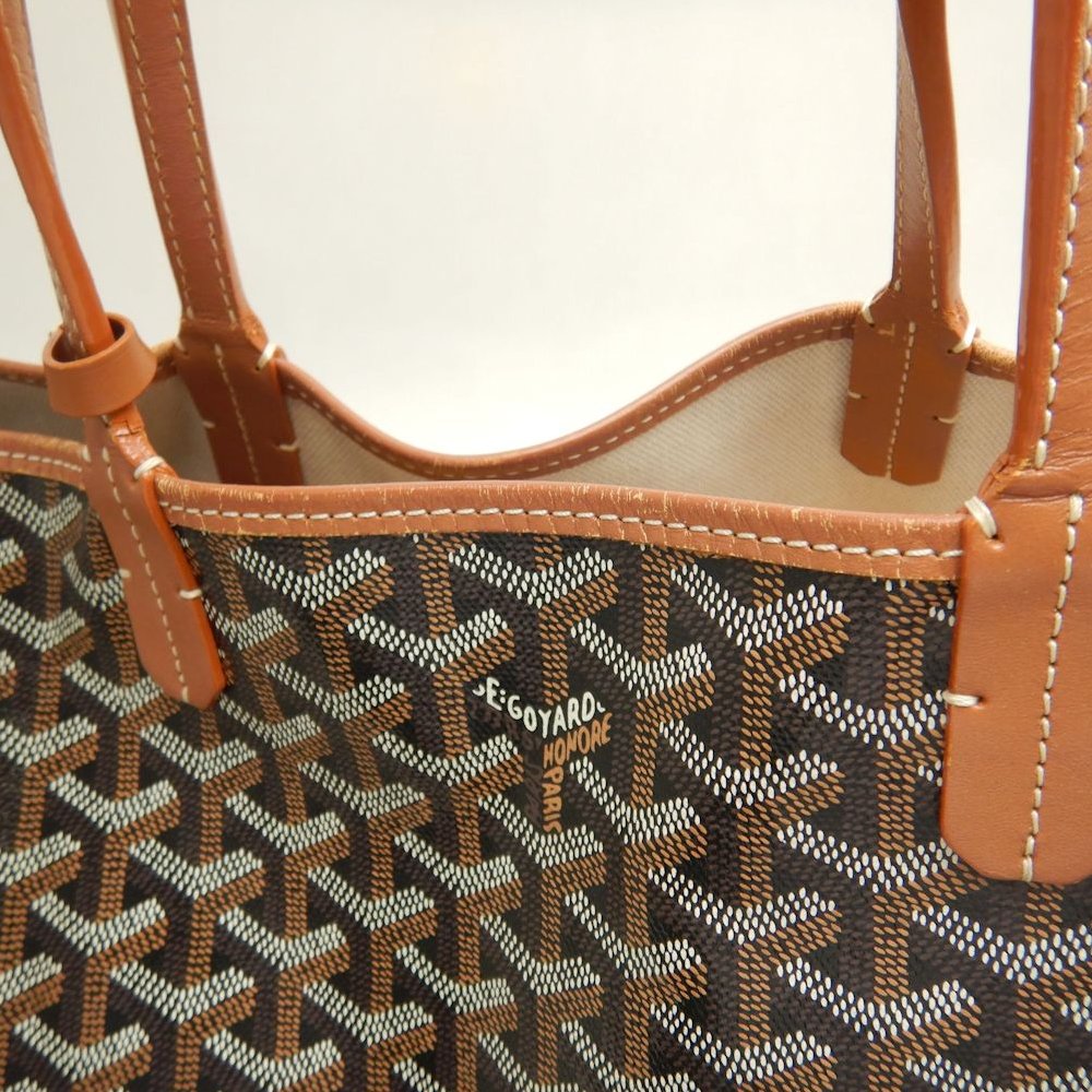 GOYARD ゴヤール サンルイPM STLOUIPMLTY01CL03P トートバッグ ゴヤールディンキャンバス ブラック タン レディース /253873【中古】