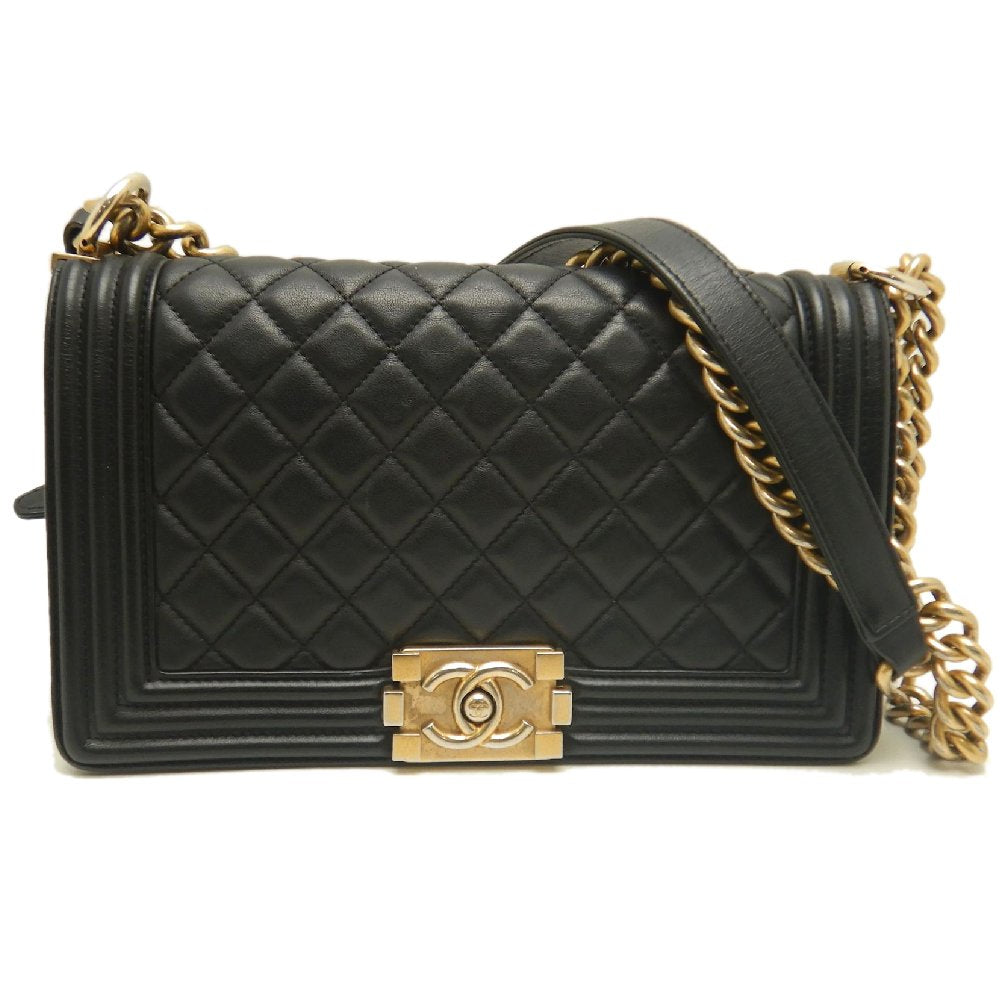 CHANEL シャネル ボーイシャネル A67086 ショルダーバッグ ラムスキン ブラック レディース /253874【中古】