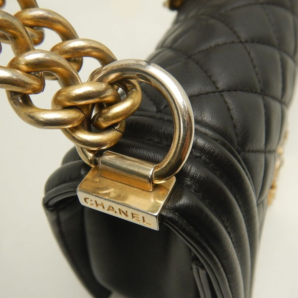 CHANEL シャネル ボーイシャネル A67086 ショルダーバッグ ラムスキン ブラック レディース /253874【中古】