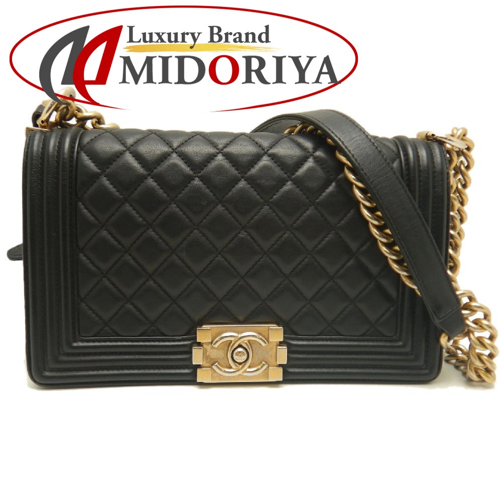 CHANEL シャネル ボーイシャネル A67086 ショルダーバッグ ラムスキン ブラック レディース /253874【中古】