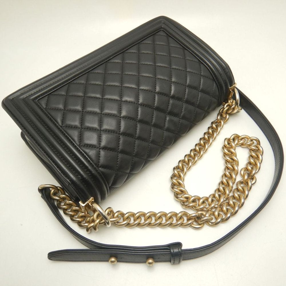 CHANEL シャネル ボーイシャネル A67086 ショルダーバッグ ラムスキン ブラック レディース /253874【中古】