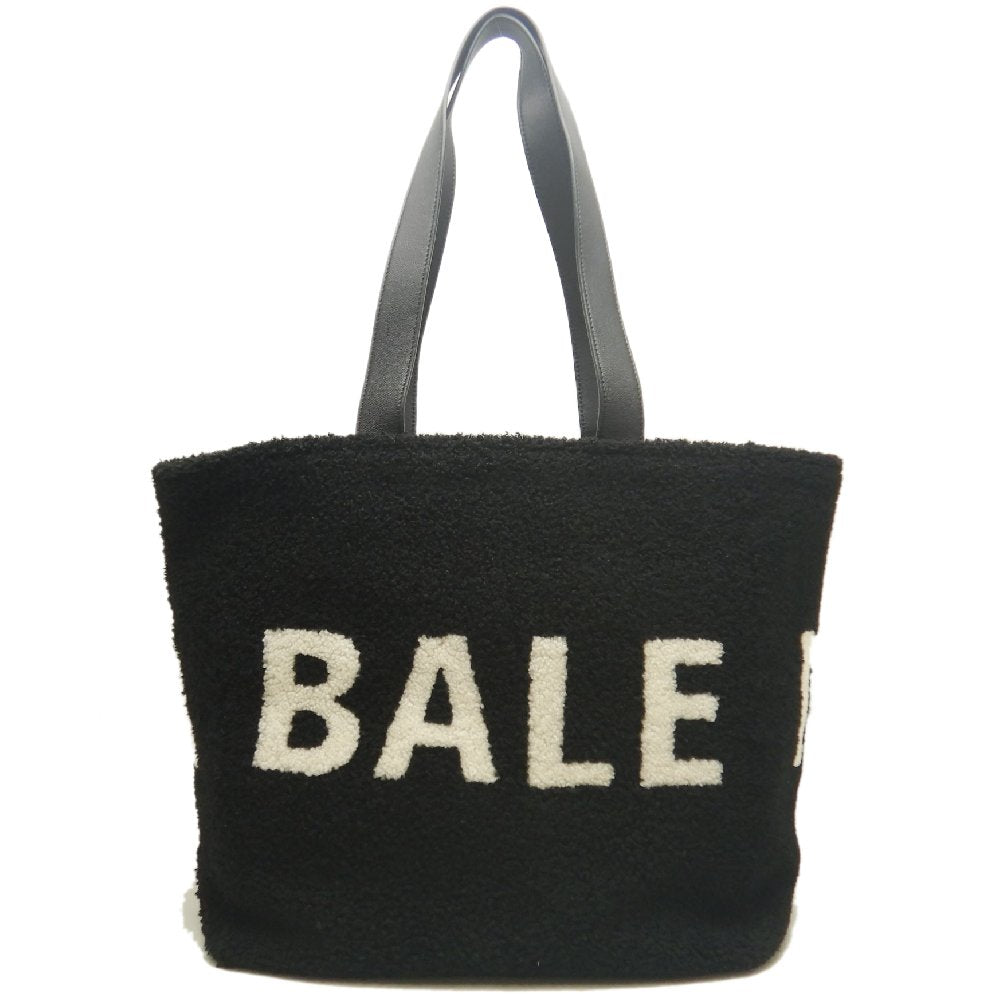 BALENCIAGA バレンシアガ シアリングトート 529127 トートバッグ ムートンxレザー ブラック レディース /253876【中古】